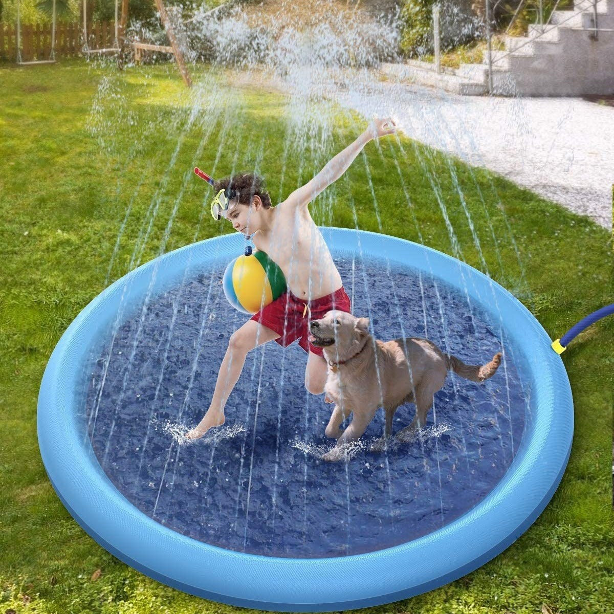 Interactive Outdoor Water Spray Mat for Kids and Pets